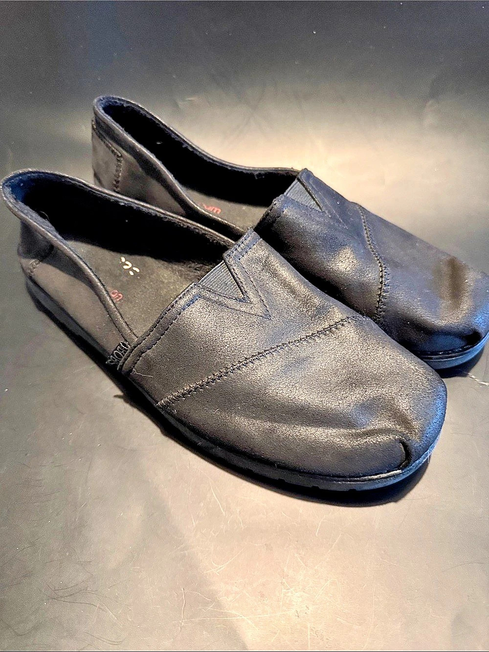 Skechers BOBS Plush Black Slip-On Loafers Sz 11